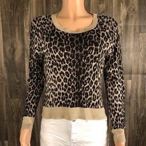 A Knitch Above Leopard Print Knit Sweater
